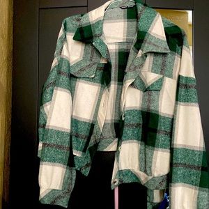 Cozy Soft Plaid Green Jacket